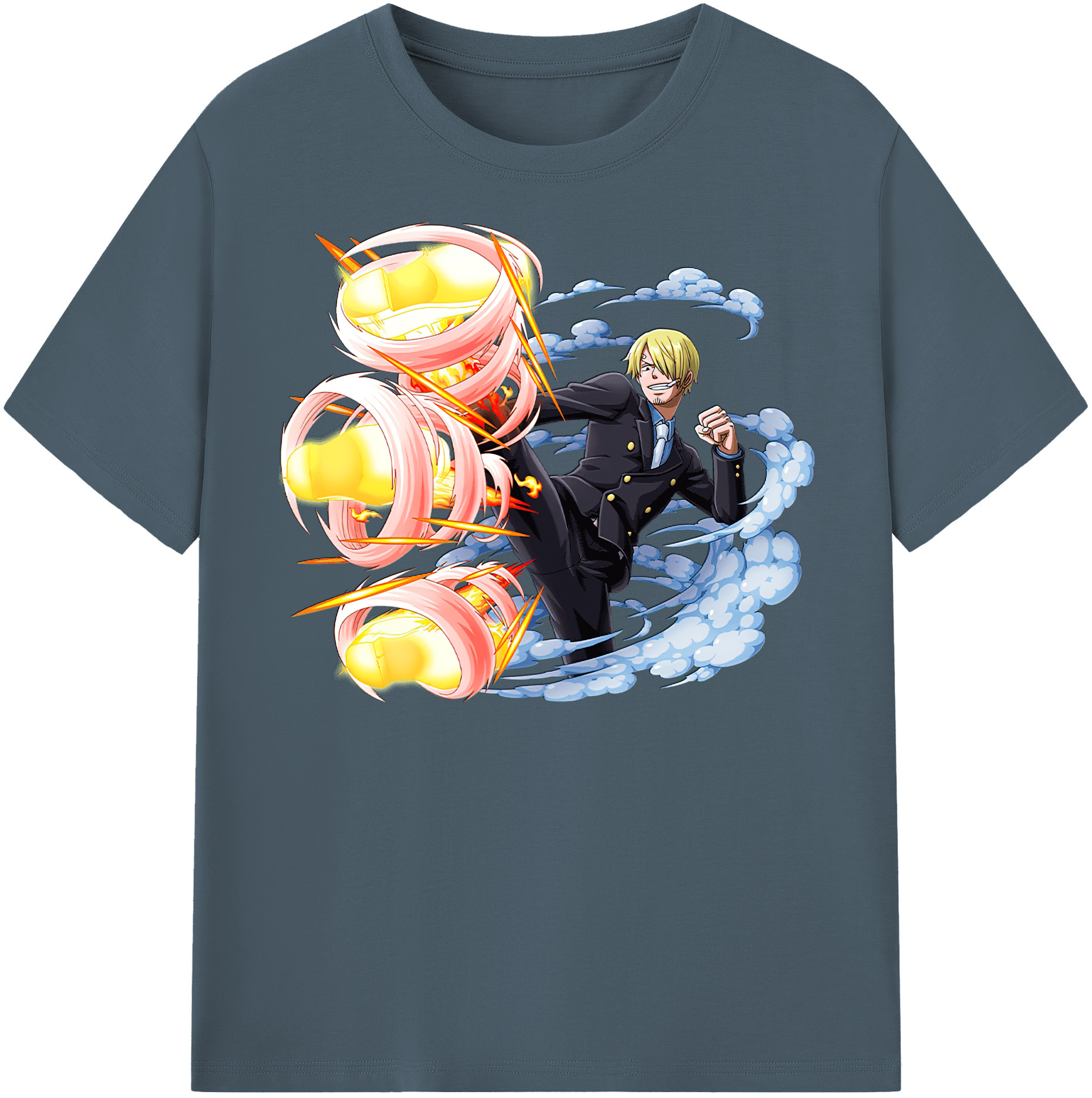 ワンピース サンジ ONE PIECE Sanji 綿100％半袖Tシャツ（フロントプリント）
